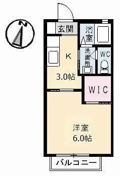 拡大写真:メゾンアメニティ槙原 B棟 1階102の間取り