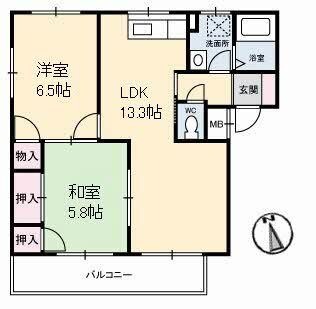 拡大写真:フローレンス明日香 2階201の間取り