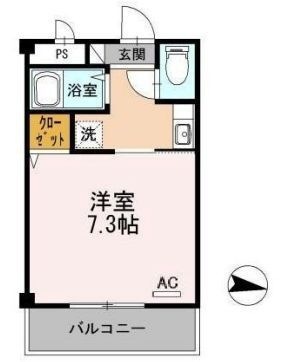 拡大写真:コーポひかり 2階206の間取り