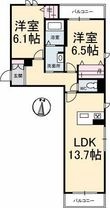 シャラーレ西深津の間取図