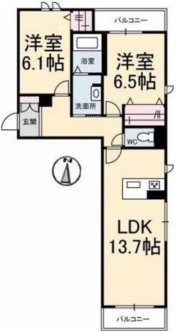 拡大写真:シャラーレ西深津 3階301の間取り