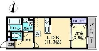 拡大写真:クレール東福山 1階103の間取り