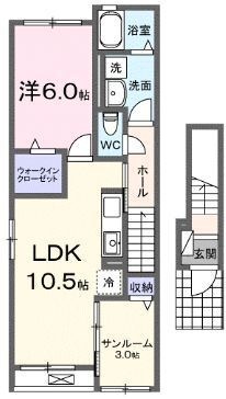 拡大写真:ルシエ 2階201の間取り