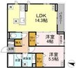D-ROOM東手城の間取図