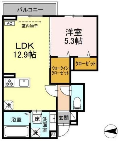 拡大写真:D-ROOM川北 1階101の間取り