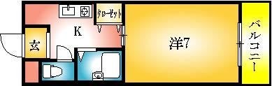 拡大写真:高槻市寿町3丁目 2階201の間取り