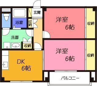 拡大写真:高槻市如是町 2階202の間取り