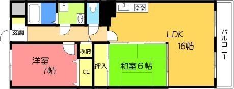 拡大写真:高槻市寿町1丁目 3階304の間取り