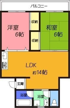 拡大写真:高槻市如是町 3階302の間取り