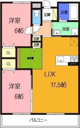 拡大写真:高槻市大冠町2丁目 2階202の間取り