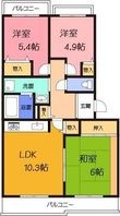 写真:高槻市奈佐原4丁目 3階304の間取図