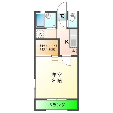 拡大写真:山形市宮町4丁目 1階102の間取り