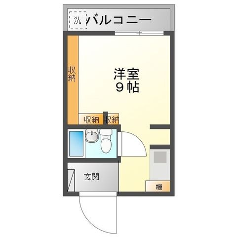 拡大写真:クリスタル二河 2階402の間取り