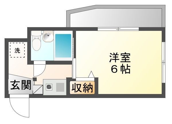拡大写真：呉市三条３丁目 4階405の間取り