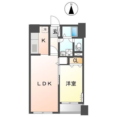 拡大写真:倉敷市松島 1階107の間取り