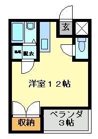 拡大写真:バグースⅡ 5階501の間取り
