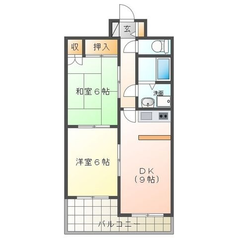 拡大写真:エーデルハイムK 3階303の間取り