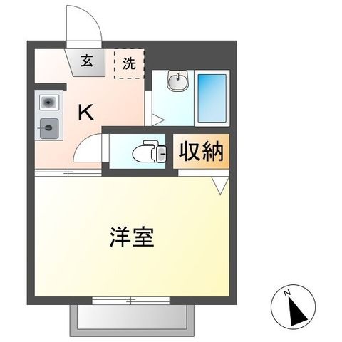 拡大写真:福山市引野町2丁目 2階203の間取り