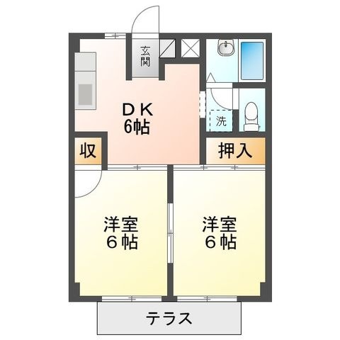 拡大写真:サンシャインせと A 1階103の間取り