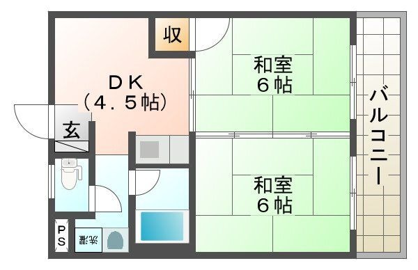 拡大写真：グレース16 1階101の間取り
