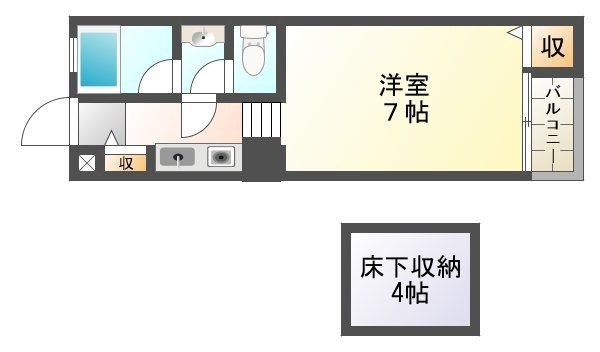 拡大写真:宇治市伊勢田町南山 1階111の間取り