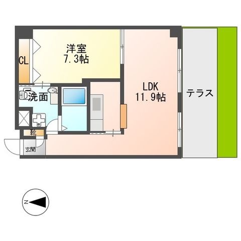 拡大写真:宇治市大久保町久保 1階103の間取り