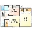 宇治市五ケ庄折坂の間取図