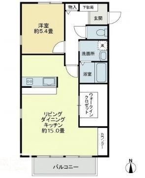 拡大写真:フォブール由良 2階203の間取り