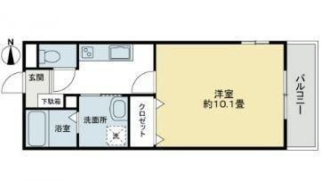 拡大写真:フォブール林町 3階301の間取り