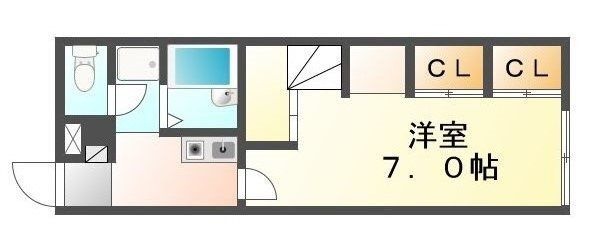 拡大写真:レオパレス秋桜 1階102の間取り