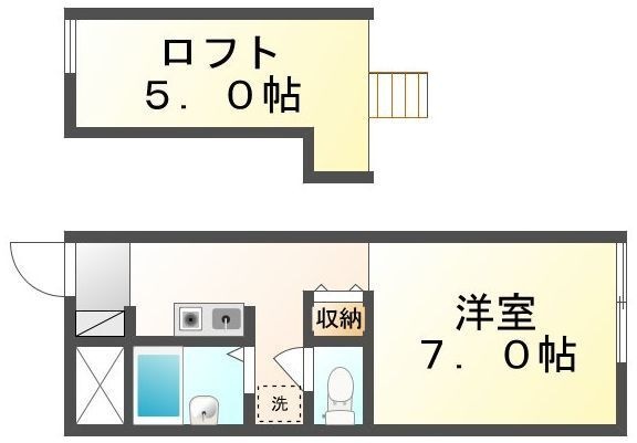 拡大写真:レオパレスKITA 2階202の間取り