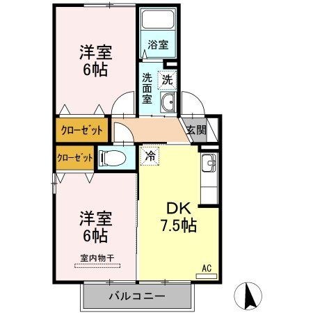 拡大写真:コンシェルジュⅡ 2階202の間取り
