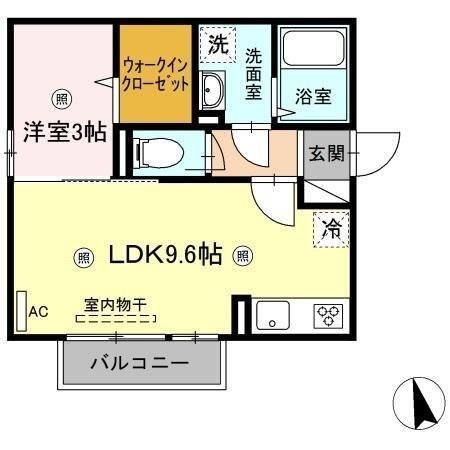 拡大写真:スカイブルーB 2階201の間取り