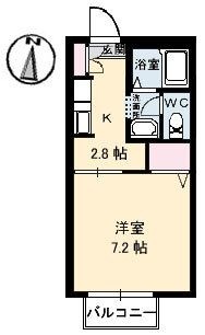 拡大写真:ディアス中塚 B棟 2階205の間取り