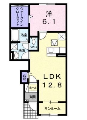 拡大写真:エベントⅡB 1階102の間取り