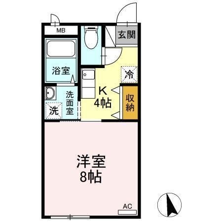 拡大写真:高松市多肥下町 2階205の間取り