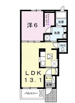 拡大写真:クラール鬼無C 1階104の間取り