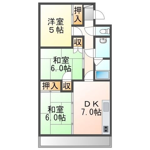 拡大写真:一里山マンション 2階203の間取り