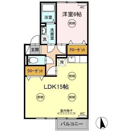 拡大写真:高松市松縄町 2階202の間取り