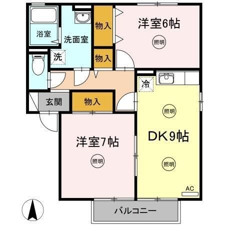 拡大写真：セジュール　サライ　A棟 2階201の間取り