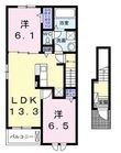 ベルエア上天神Bの間取図