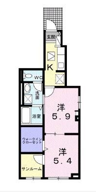 拡大写真:高松市福岡町4丁目 1階101の間取り