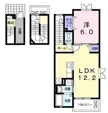 拡大写真:高松市上天神町 3階301の間取り