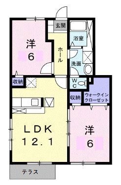 拡大写真:高松市円座町 1階102の間取り