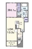 ウエスト ディオスⅣの間取図