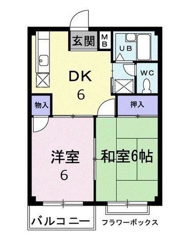拡大写真：高松市成合町 2階205の間取り