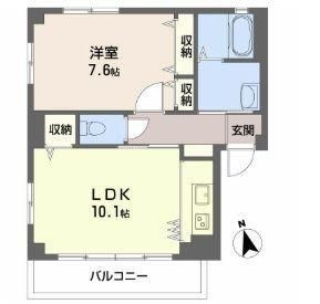 拡大写真:高松市前田東町 2階201の間取り