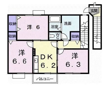 拡大写真:綾歌郡宇多津町岩屋 2階202の間取り