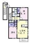 リブ・サンフラウァ Bの間取図
