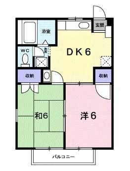 拡大写真:サンルート満濃 1階102の間取り